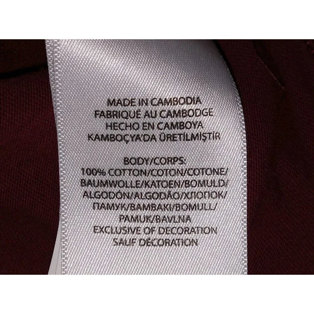 Polo Ralph Lauren Men's XXL Burgundy Basic T-shirt Green Pony Logo Long Sleeve